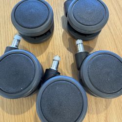 OEM Herman Miller Aeron Casters (Set of 5) - 2.5” Hard Floor & Carpet