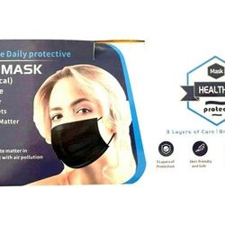 50 pcs Face Mask Mouth & Nose Protector Disposable Masks Black Color