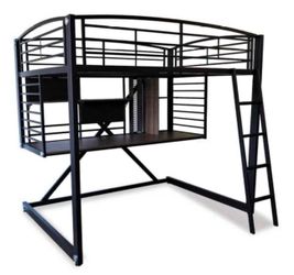 Metal Loft bed with desk FULL w/mattress