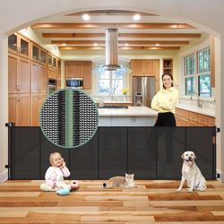 Black Retractable Safety Gate Extra Wide 
