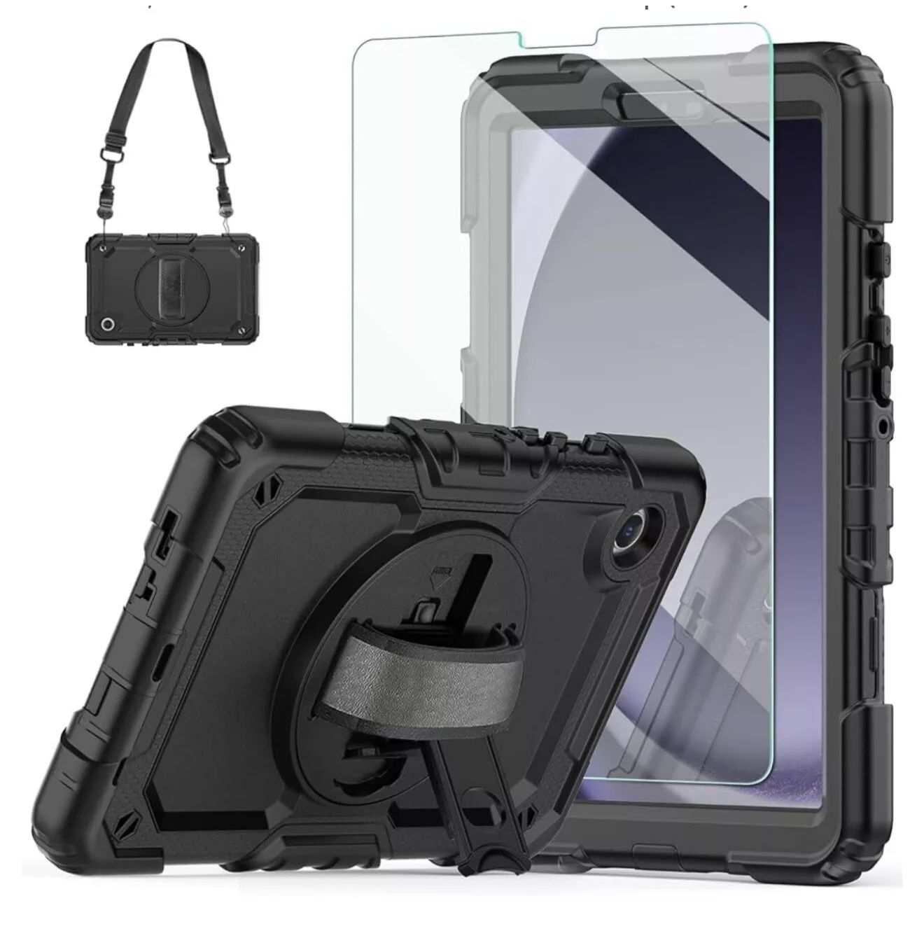 For Samsung Galaxy Tab A9 (not For A9 Plus) Shockproof Case with Shoulder Hand Strap
