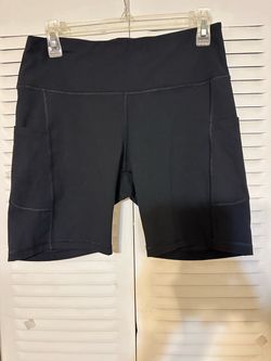 IUGA High Waist Biker Shorts with Side Pockets – Black (Size S/M)