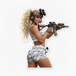 4” Tactical Girl AR 15 Sticker Army Gun Decal .556 Tactical Military Palmetto