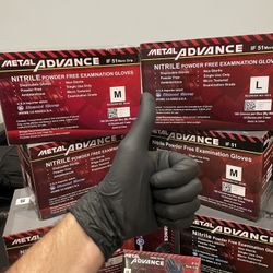 Advance 5 Mil Nitrile Exam Gloves Black Color Heavy Duty Gloves