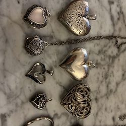 Vintage Multi Size Hearts Locket Pendants. 