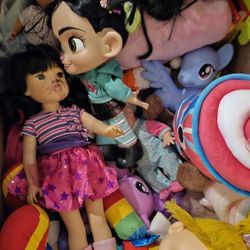 Box  Of Toys Dolls/Plushies