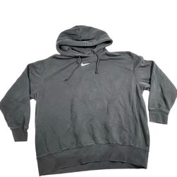 Nike Center Swoosh Hoodie Mens Medium Black Pullover Sweatshirt Mid