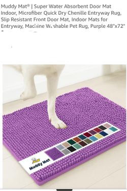 Muddy Mat® | Super Water Absorbent Door Mat Indoor, Microfiber Quick Dry Chenille Entryway Rug, Slip Resistant Front Door Mat, Indoor Mats for Entrywa