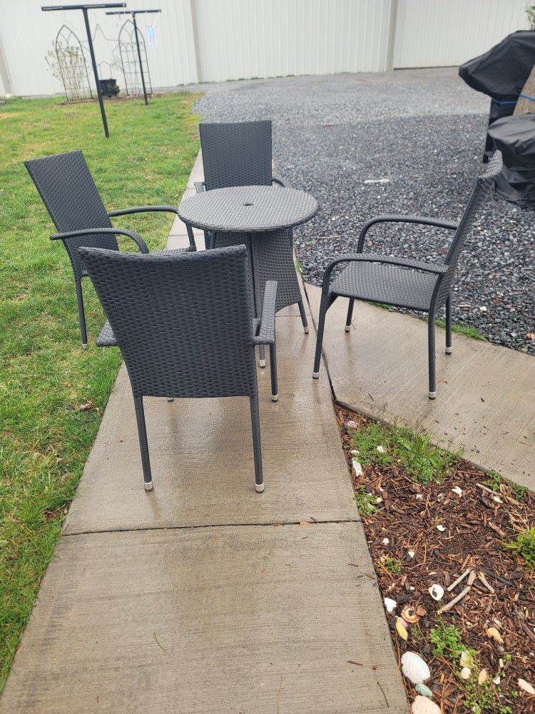 I am selling a table and 4 chairs, just send me a message if you are interested, if you see the ad it is because it is available