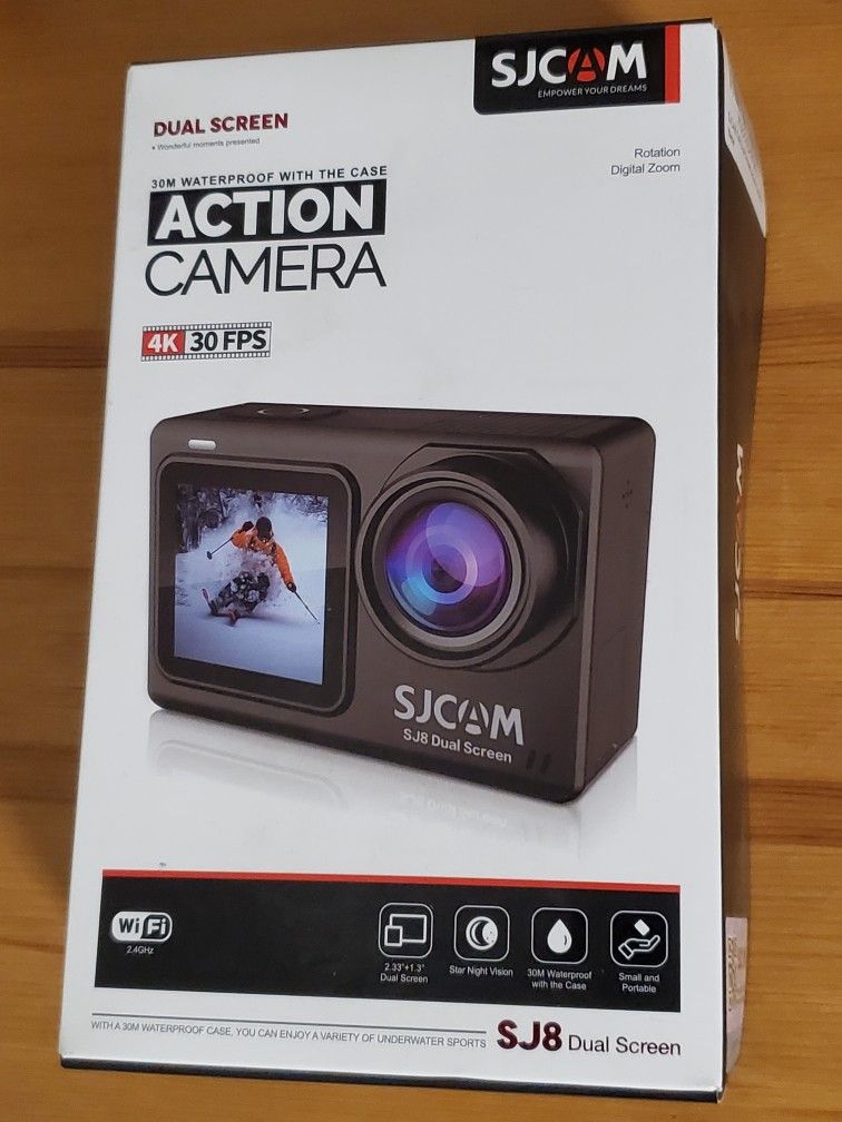 SJCAM SJ8 Dual Screen 4K30FPS Action Camera Ultra HD WiFi Camera 98FT Underwater Waterproof Camera 170° Wide-Angle Action Cam with 2 Batteries