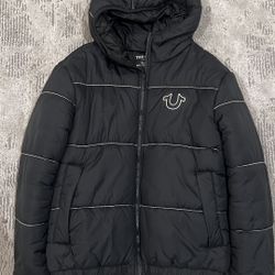 True Religion Men’s Big T Black Puffer Jacket – $70