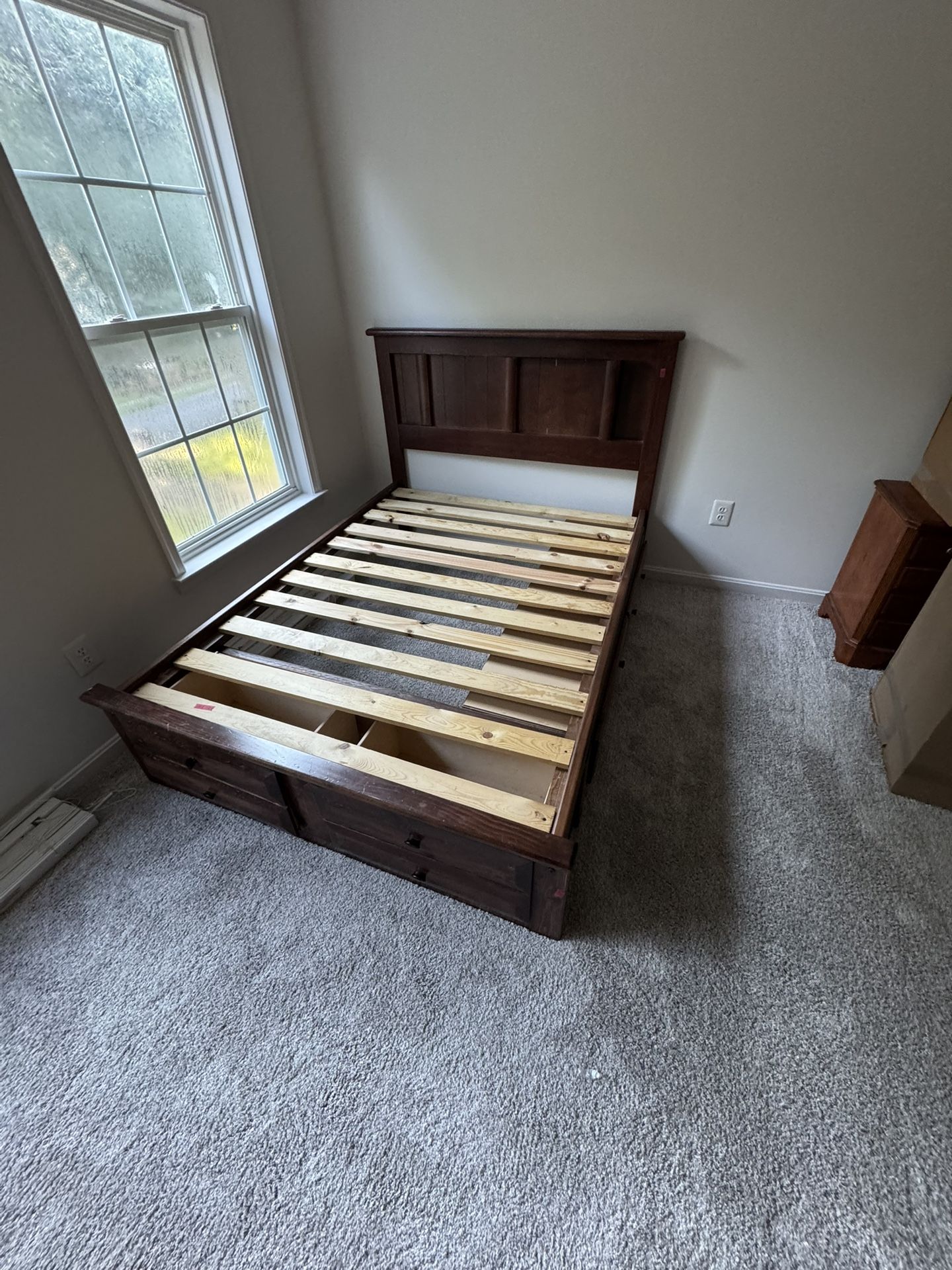 Full Size Bed Frame With Drawer Space