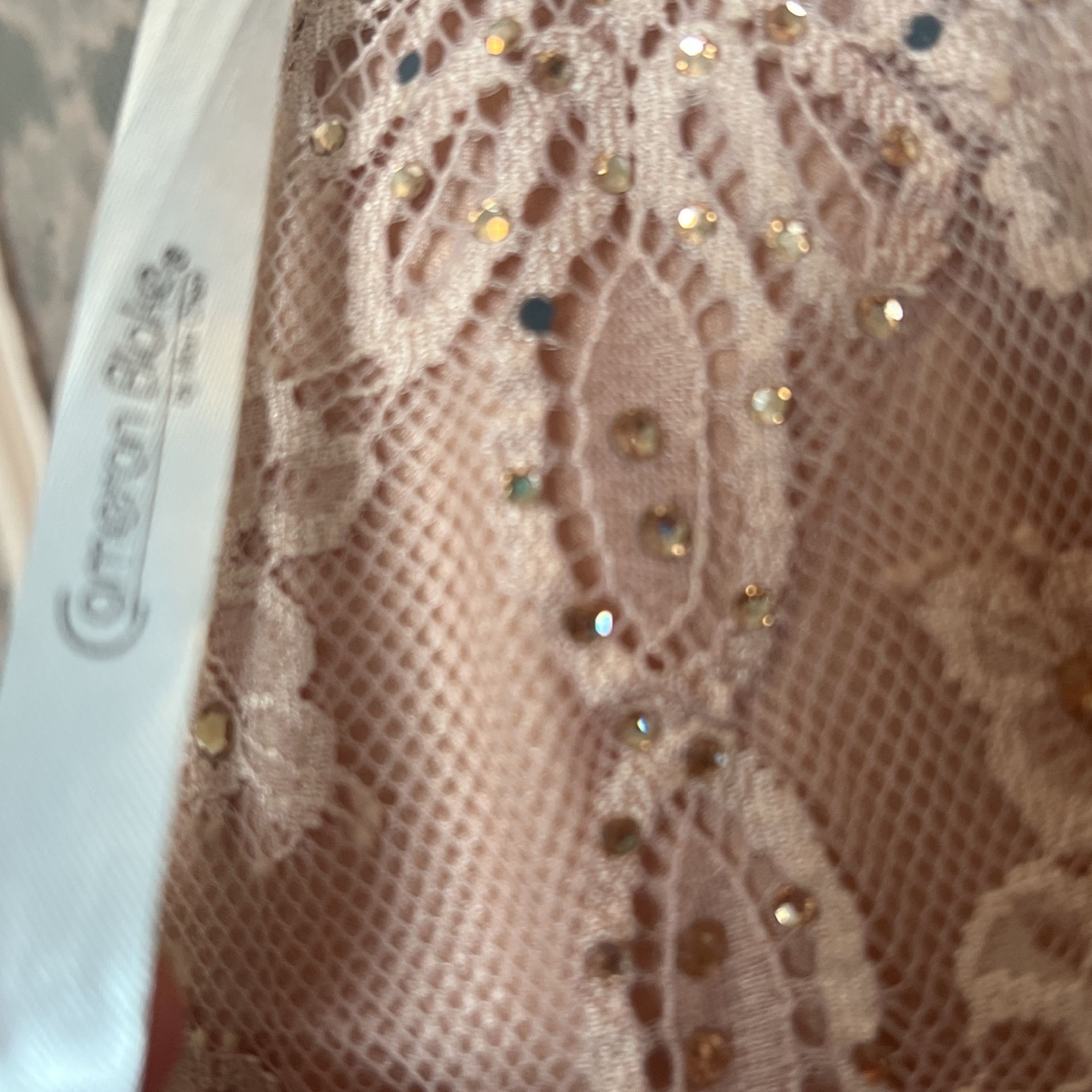rose gold a line dress Pink Sequin Tulle Spaghetti Strap A-line Prom Dresses,CP0134 – clover sew main image 0
