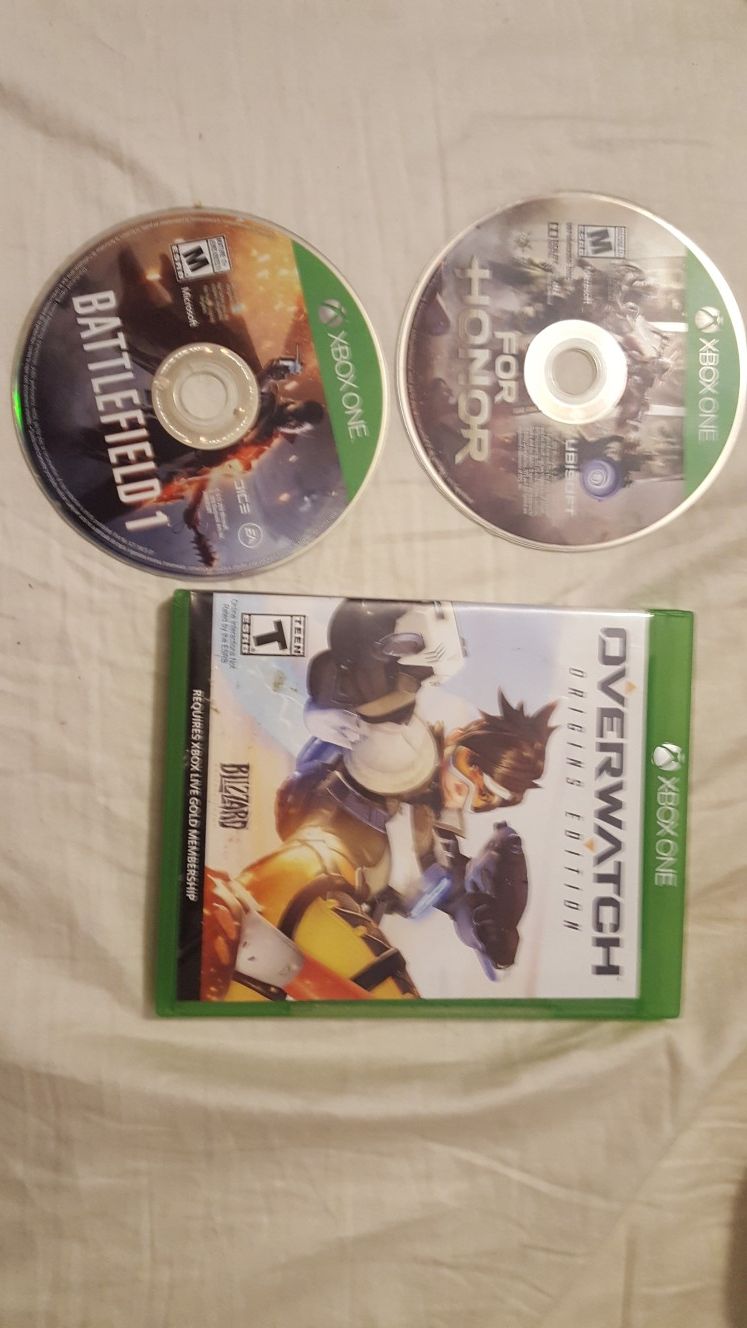 All 3 xbox one games battlefield1 for honor overwatch