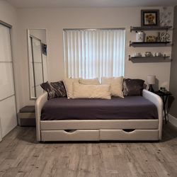 King  Bed Daybed  with two twin foam mattress 