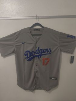 New Mens Dodgers Ohtani #17 Gray Jerseys Stitched