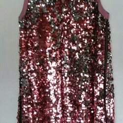 Pink & Silver Flip Sequin Dress - Girls Size 7-8