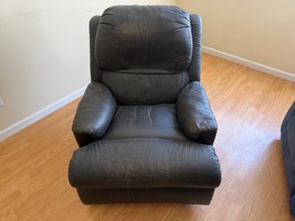 Black faux leather recliner