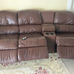 Leather Sofa With Reclining Seats