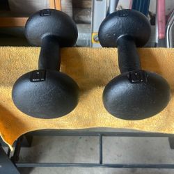 Set Of 10s Vintage Dumbbells 