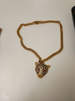 Gold Diamond and Onyx Puma Chain