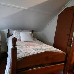 Antique Twin Wood Bed Frame