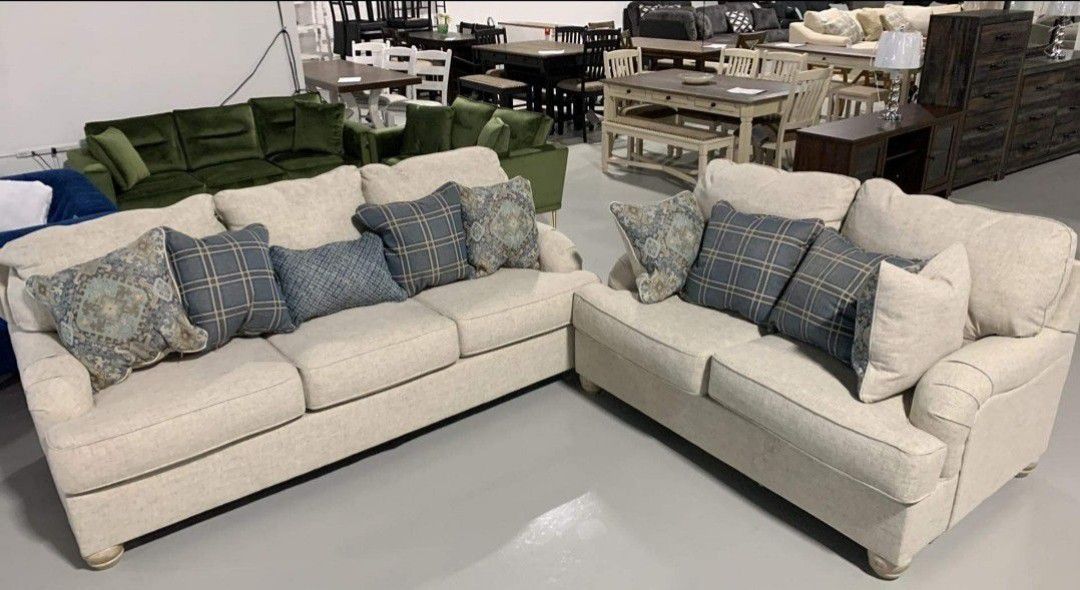 Comfy Linen Sofa And Loveseat Same Day Delivery 