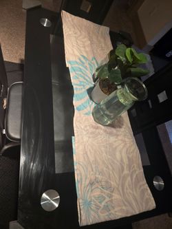 Glass Dining Table + 4 Chairs