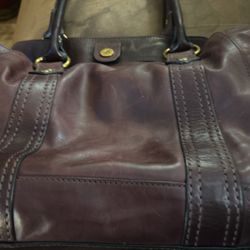 A FRYE Leather Purse Wine Colored, Gently Used