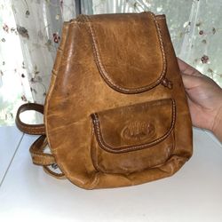 Small Vintage Leather Backpack