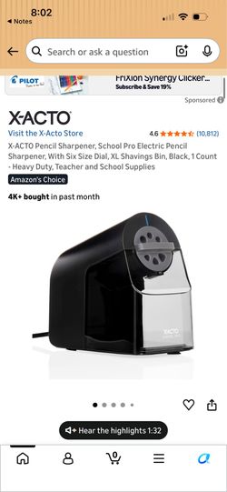 X-ACTO Pencil Sharpener, School Pro Electric With Six Size Dial. teacher School Supplies
