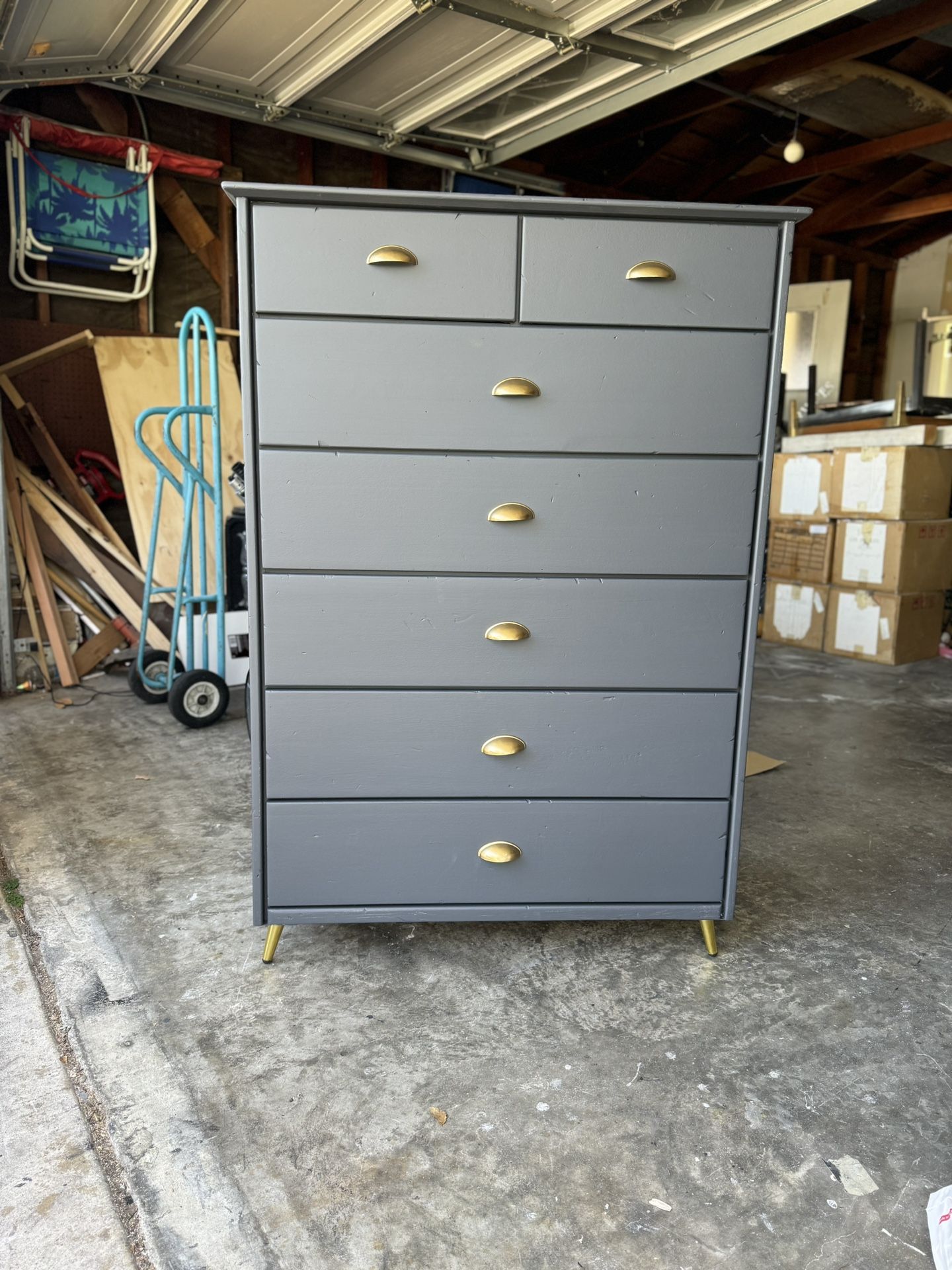 Grey Wood Dresser DELIVERY AVAILABLE 