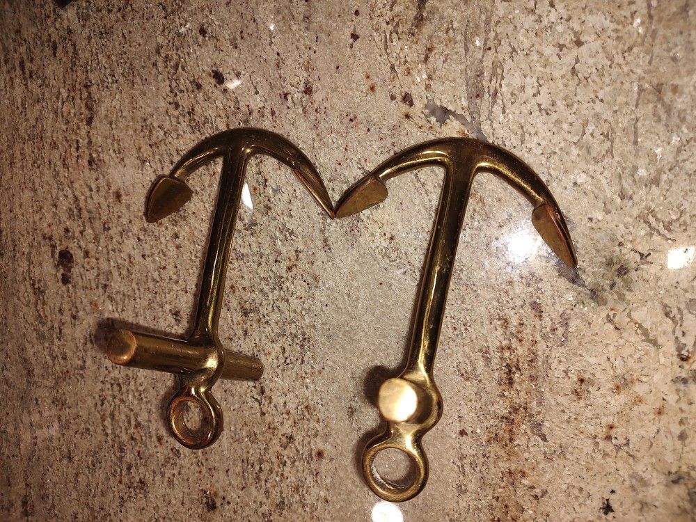 Two Brass Anchor Paperweights