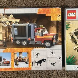 Jurassic World Lego Set 76948 T. Rex And Astrociraptor Dinosaur Breakout and Lego 76964 Dinosaur Fossil T-Rex Skull