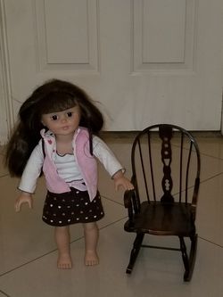 18" Doll Girl Doll Madame Alexander Wood Rocking Chair / Clothes Check Other Offers