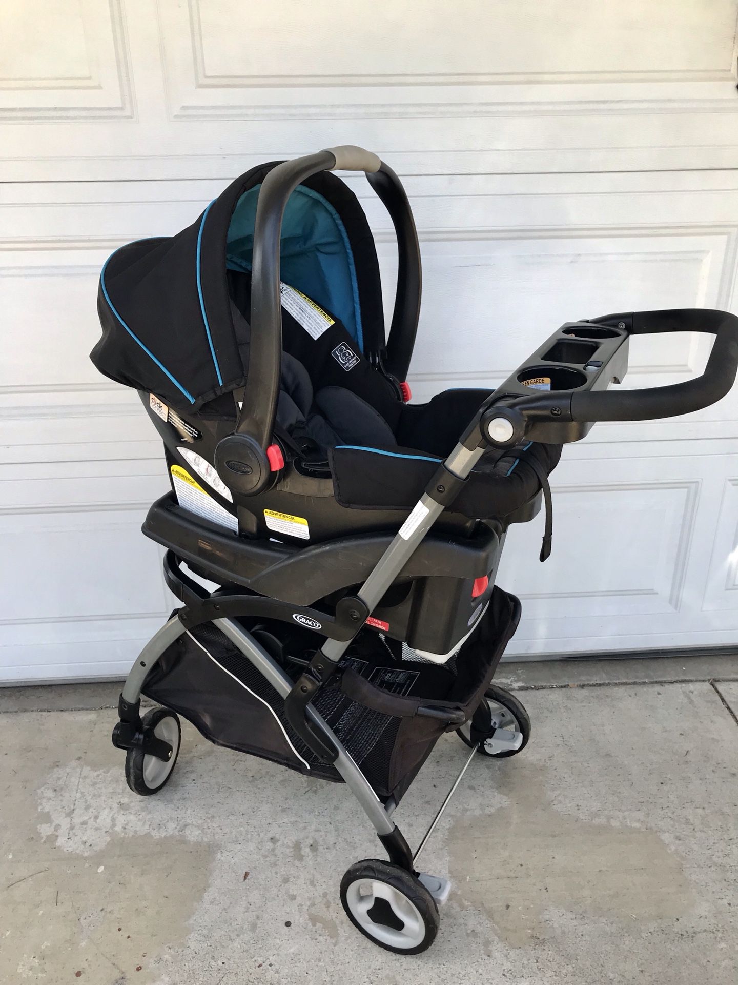 GRACO SNUGRIDE INFANT CAR SEAT AND CADDY STROLLER!!!!