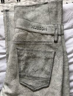 Hudson leather cracked jeans taper