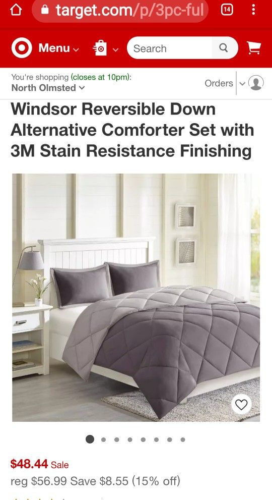 Windsor Reversible Down Alternative Comforter Set with 3M Stain Resistance Finishing