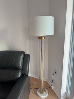 Glass and marble lamp 62 inches tall