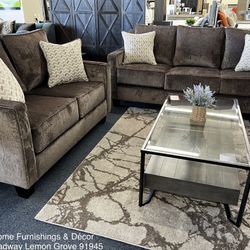 Brown Sofa And Loveseat 