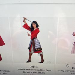 Mulan Costume With Sword Size Small