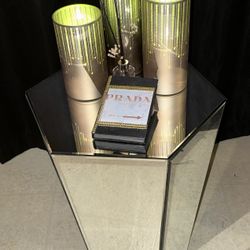 Mirror Abstract Hexagon  Side Table 
