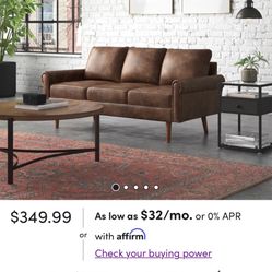 Two Faux Leather Sofa Couches 