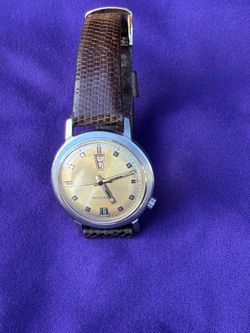 Bulova Accutron Watch Brown Lizard Strap