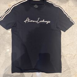 Armani Exchange Blue Striped XS T-Shirt