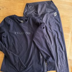 Women’s size medium Peloton Cadent Performance Long Sleeve shirt and Cadent High Rise Pocket Legging