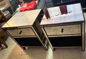 Mirrored Nightstands Set of 2