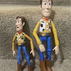 Disney Toy Story Woody set of 2 figure 7” & 9” tall Posable