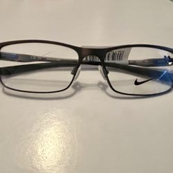 Nike 8046 Eyeglasses - Men's Satin Black Rectangle Frames 