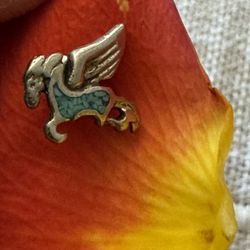 Vintage Pegasus Earrings, Silver ( 89149)